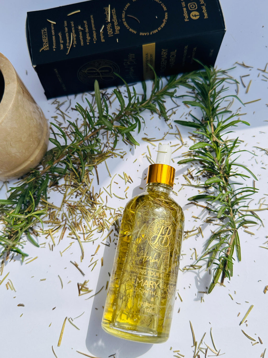HERBAL BLISS   ROSEMARY HAIR OIL - 100ML - Herbal Bliss 